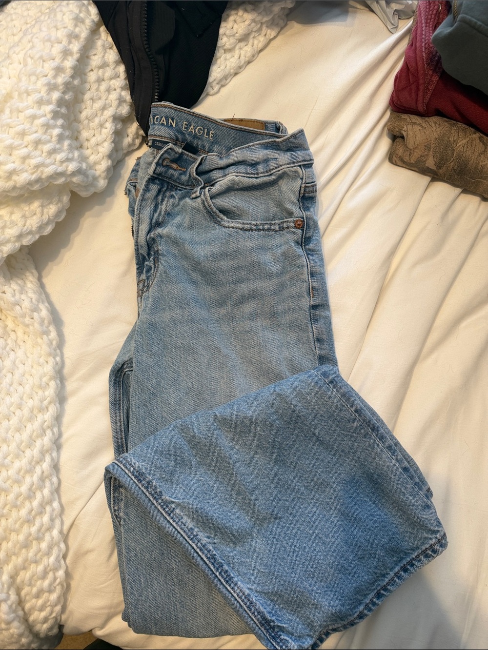 American Eagle Outfitters Light Blue Straight-Leg Jeans